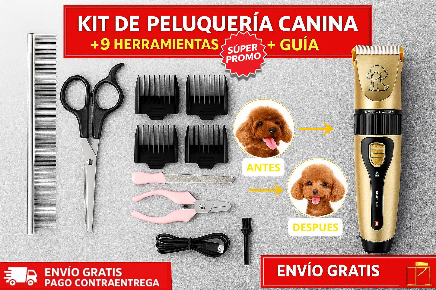 Kit Profesional Para Mascotas + Guia Peluqueria