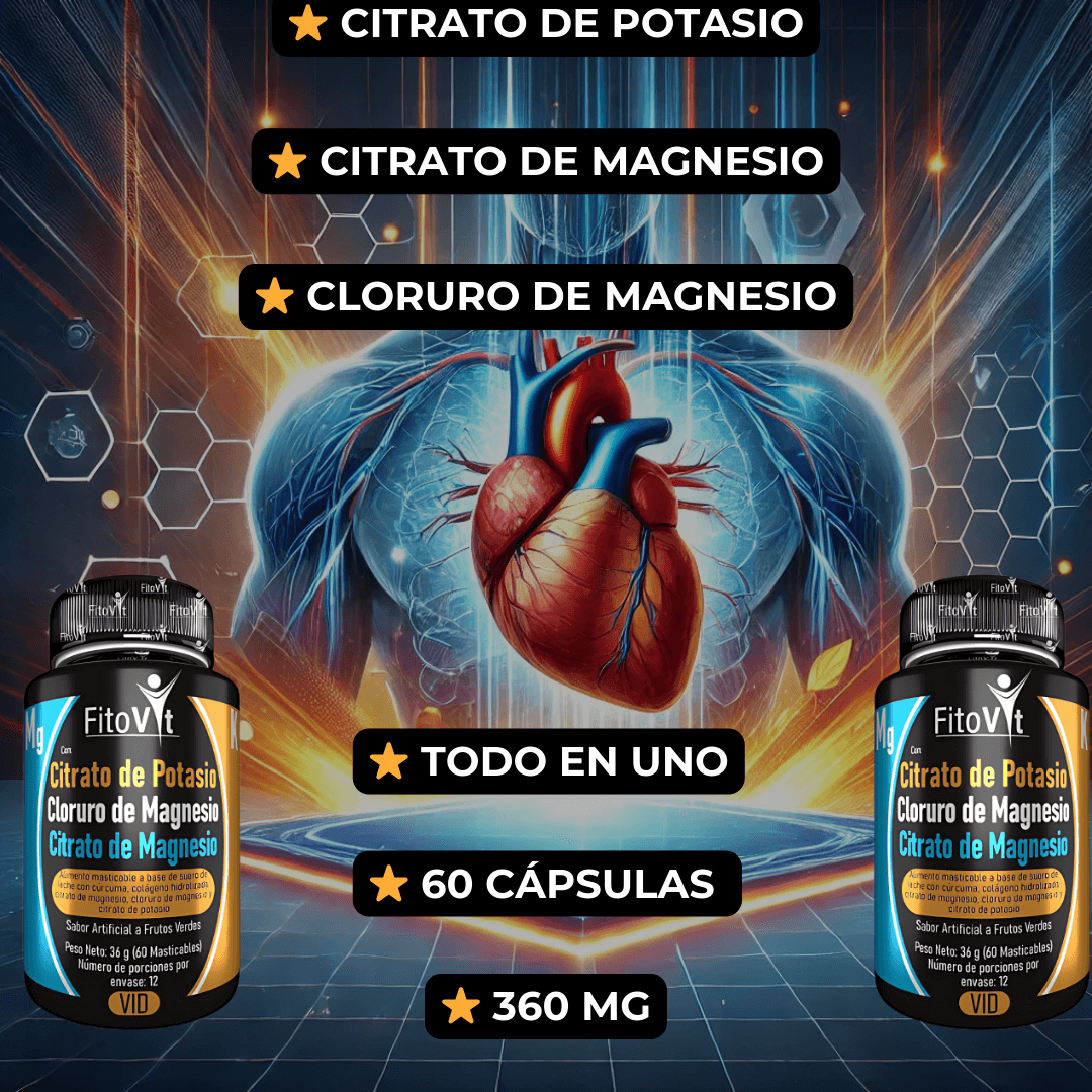 Triple Poder para tu Salud: Potasio + Magnesio en una Fórmula Perfecta! 60 Pastillas Masticables💊⚡