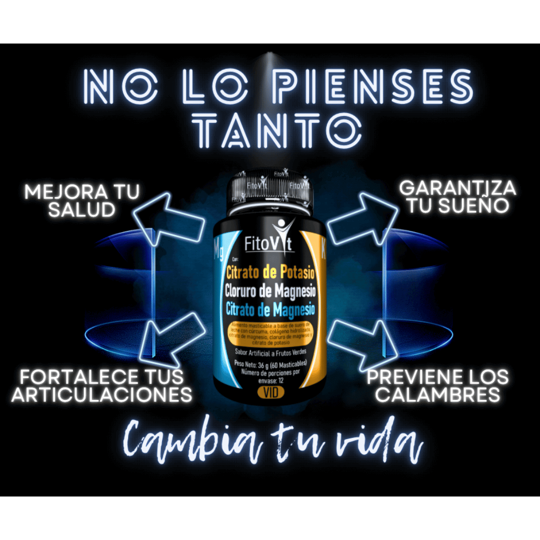 Triple Poder para tu Salud: Potasio + Magnesio en una Fórmula Perfecta! 60 Pastillas Masticables💊⚡